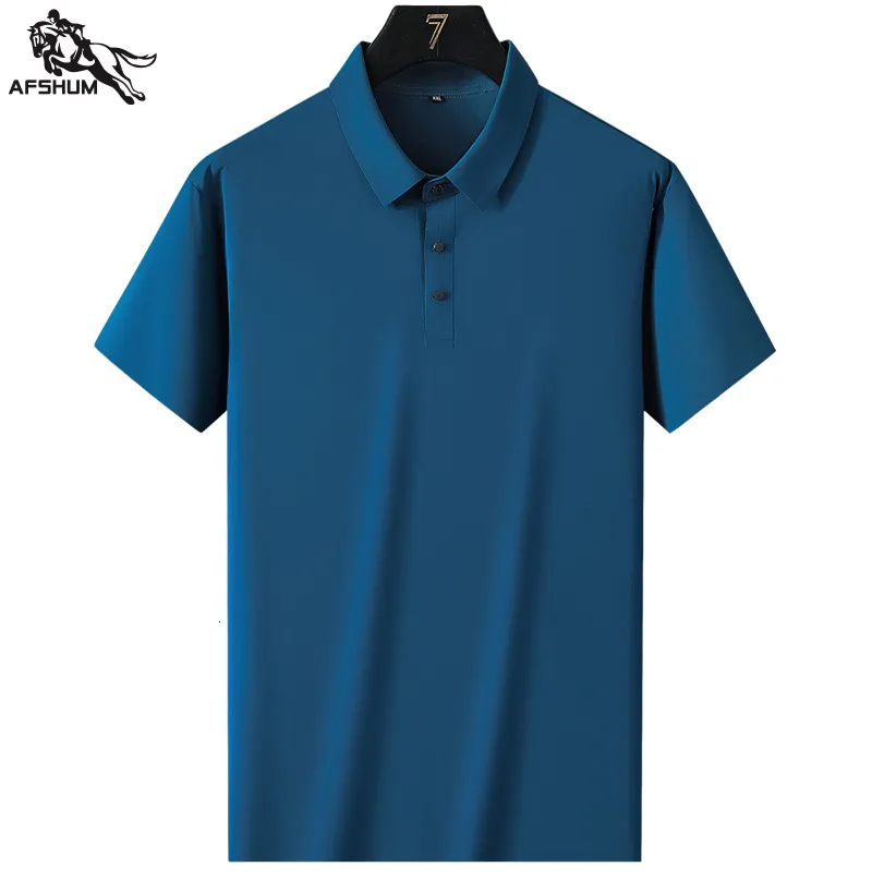 Męska koszula polo Polo Men Summer High Quality Mens Shortsleeved Ice Silk Business Casual Rozmiar M5xl 8888 230821