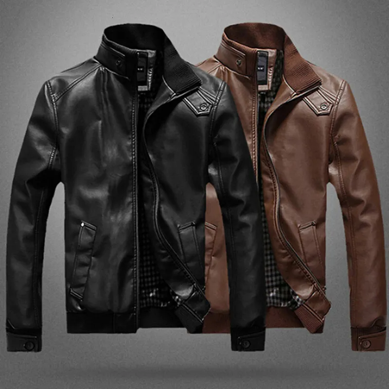 Trench de trincheira masculino Men Faux Leather Jacket Motorcycle Tamanho 5xl Jackets vintage Black Jaqueta de Coro Masculina Outwear Male Pu 230822