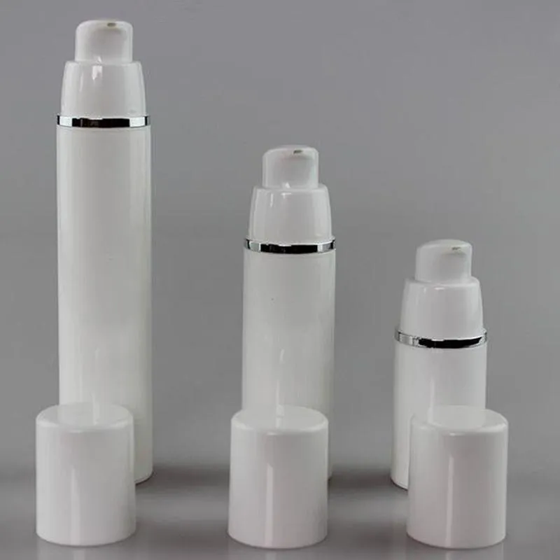 Bouteille de lotion à pompe à vide sans air blanche de 15 ml avec capuchon blanc expédition rapide Wephm