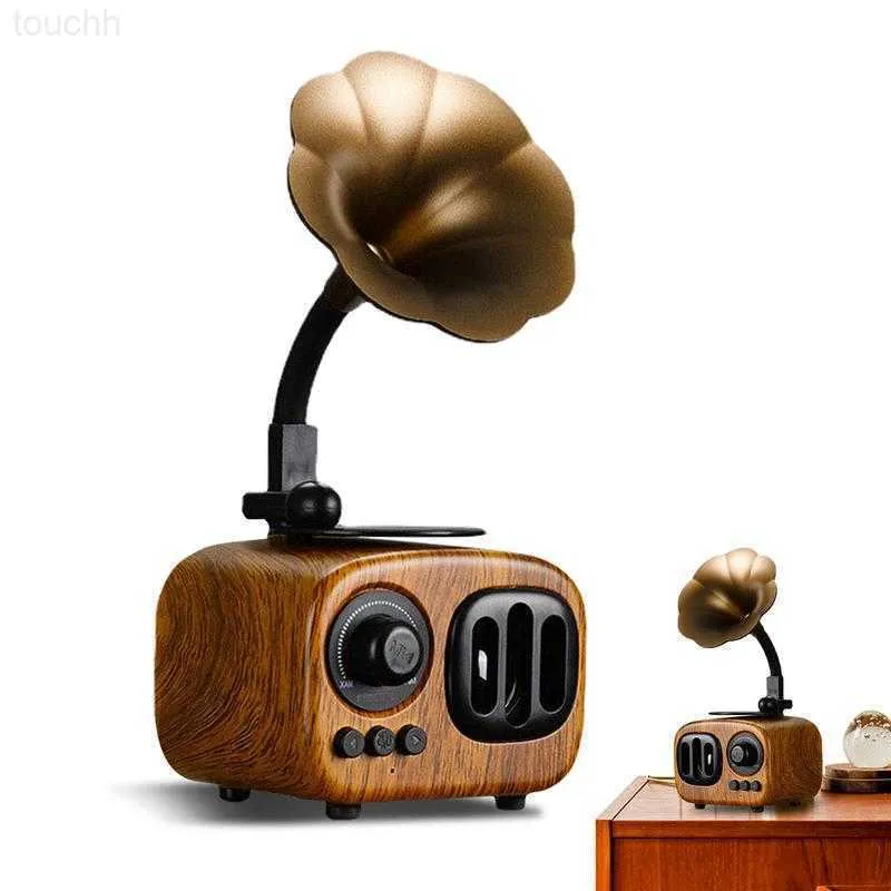 Haut-parleurs Mini rétro Antique Gramophone sans fil bluetooth haut-parleur mains libres carte d'appel disque lecteur de musique décoration de la maison R230621 L230822