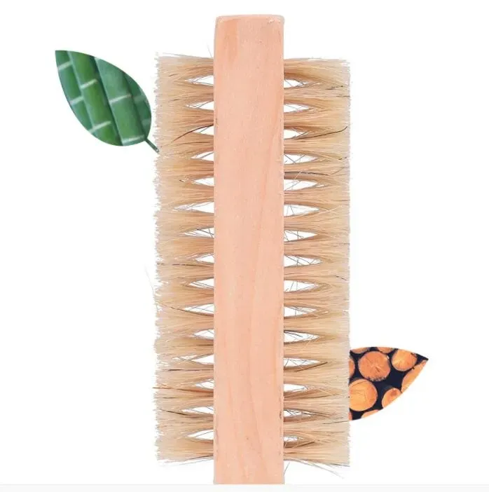 New Wood Nail Brush Two sided Natural Boar Bristles Wooden Manicure Nail Brush SPA Dual Surface Brush Hand Cleansing Brushes 10CM