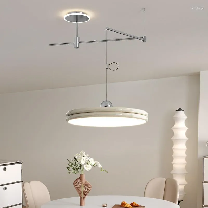 Lustres Salle À Manger Île LED Lustre Moderne Soucoupe Amovible Éclairage Luminaires Suspendus Pour Restaurant Bar Bureau Maison Déco Ronde