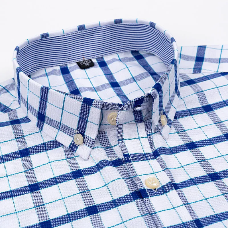 2023 Mens Pure Cotton Oxford Casual Shirt With Square Collar