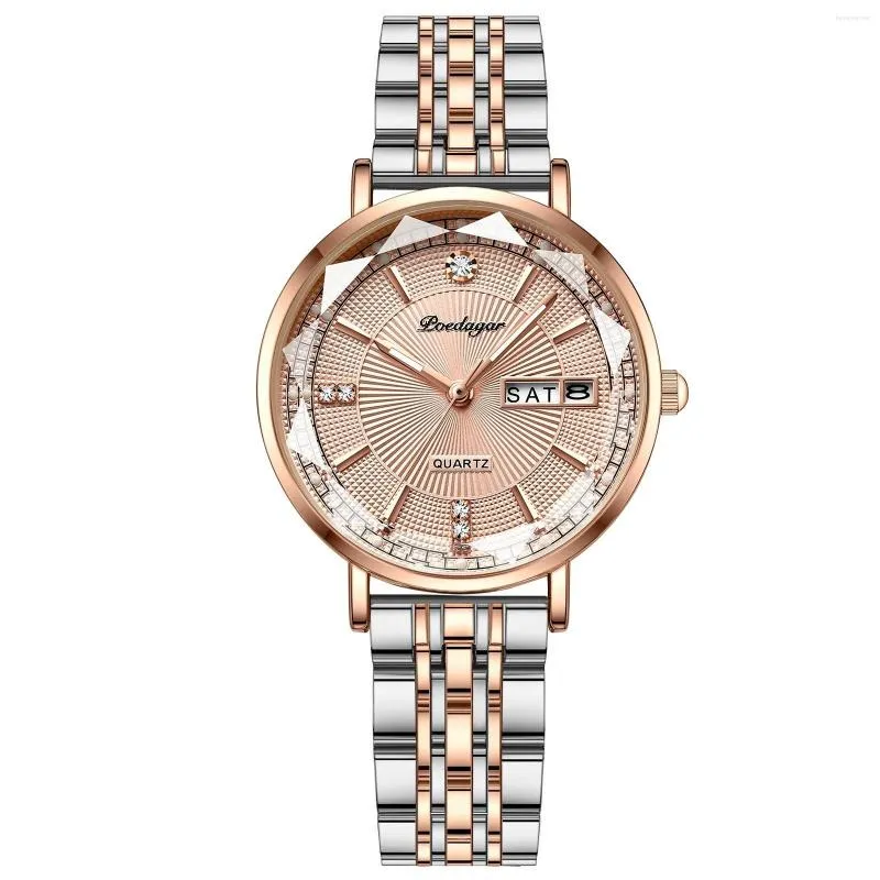 Montres-bracelets étanches montres à Quartz dames diamants lumineux exquis luxe mode décontracté calendrier cadeaux aux copines