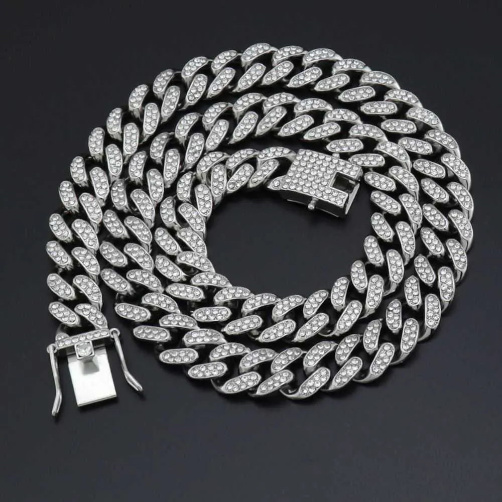 Collier de diamants pour hommes, chaîne cubaine de styliste, hip-hop, exagéré, cool, accessoires de bijoux à la mode