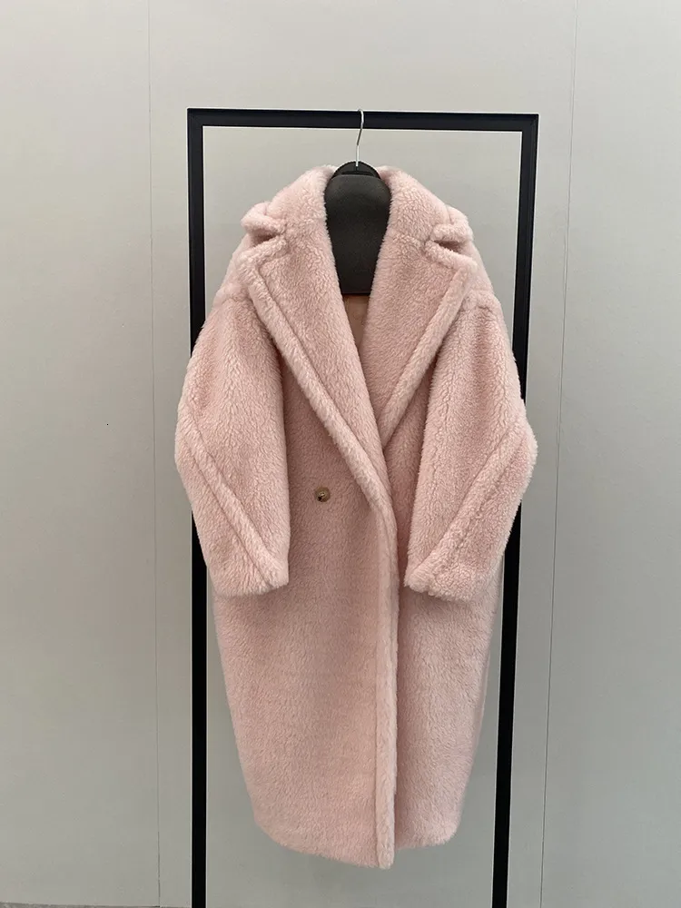 Womens Fur Faux Teddy Bear Coat Women Winter Alpaca Loose Warm Camel Wool Female Classic Casual Lapel Milk White Oversized 230822