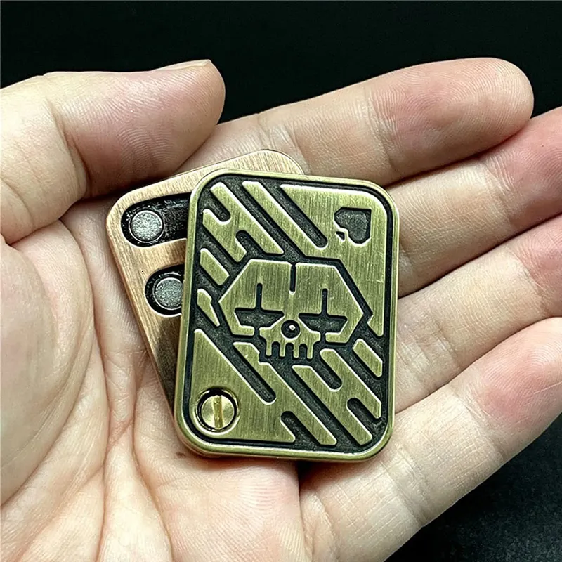 Fidget Slider Métal Poker EDC - Anti-stress Anxiété, Adulte, TDAH - Cuivré