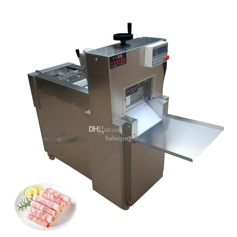 Commercial Electric Meat Slicer Lamb Beef Roll Cutting Machine Cut Mutton Rolls Machine Adjustable Thickness