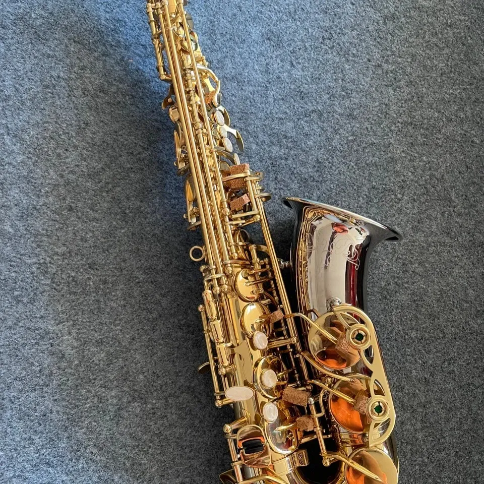 High-End Original O37 en-till-en-strukturmodell Drop E-Tune Professional Alto Saxophone White Copper Tube Body Gold-Plated Sax