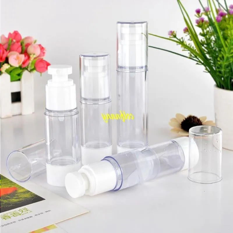 500pcs/lot 30ml Empty Clear Sprayer Airless Perfume Bottle 50ML Refillable Lotion Fragrance Containers Plastic Vacuum Bottles Qnqam
