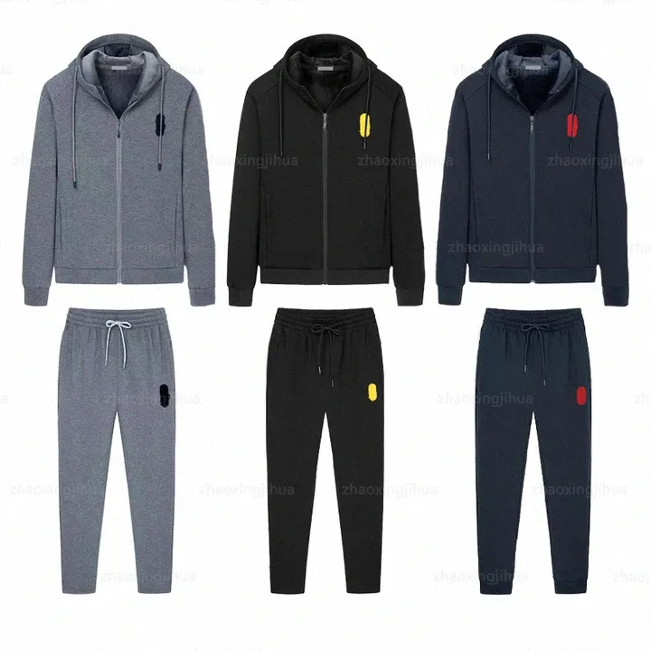 Ralph Mens Tracksuits Mesn Tracksuits Velvet Polo Zipper Jacket RL Lång ärm Huven Tjock Designer Mens Tracksuit Overized Loose Suit Woman Piece Larg Laurens