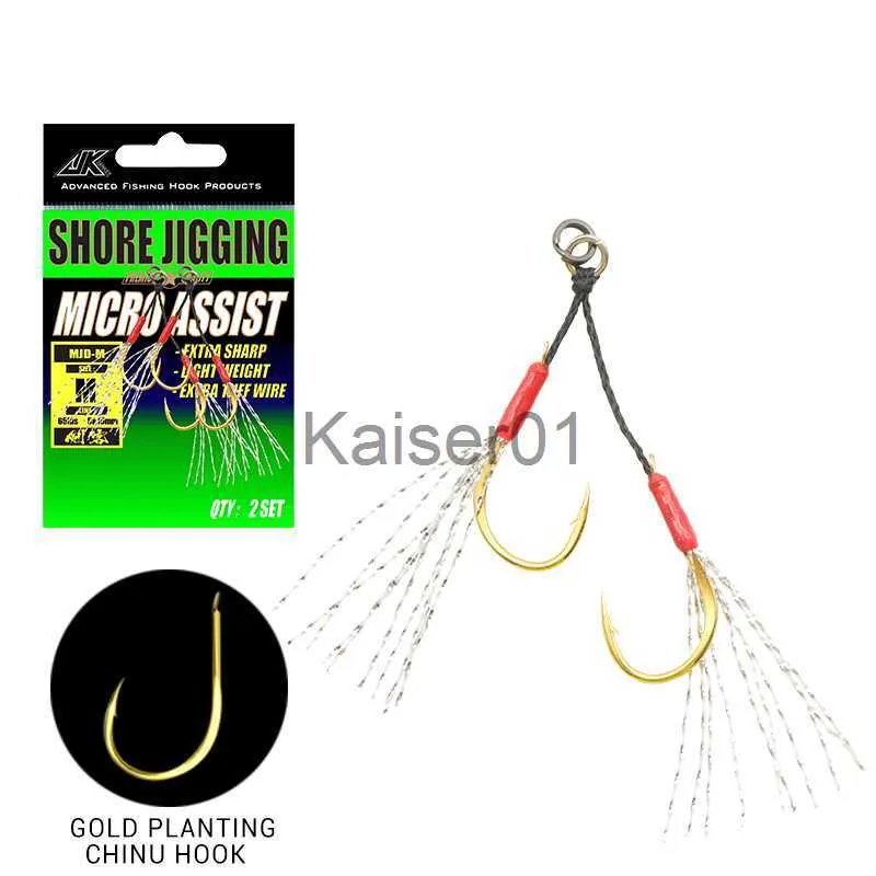 Fishing Hooks JK MJD MJS Micro Assist Hooks Gold Plating Shore Jigging Small  Light Jigging Saltwater Fishhook For Fishing X0822 From 11,89 €