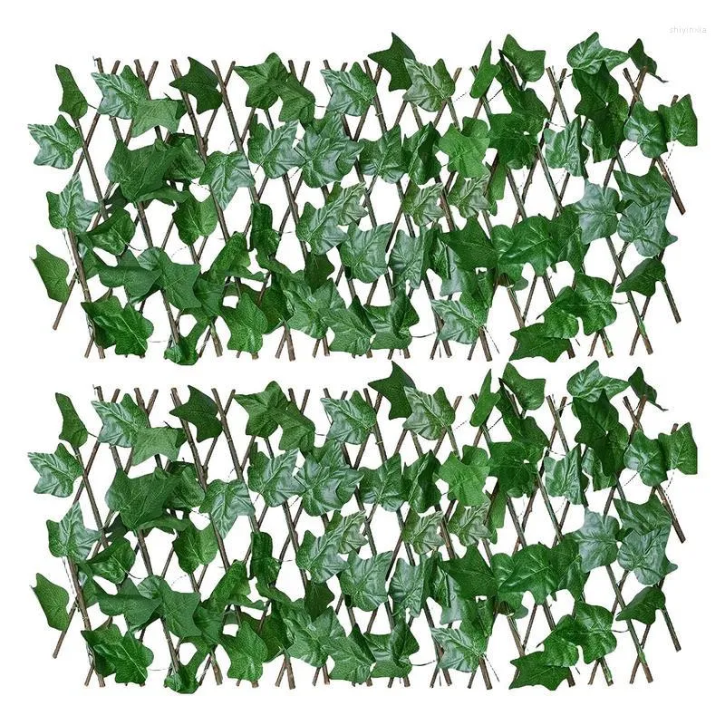 Flores decorativas Ivy Privacy Fence Artificial Expandable Screen Fácil de instalar cercas duráveis ​​para o jardim da varanda de jardim externo em ambientes externos quintal