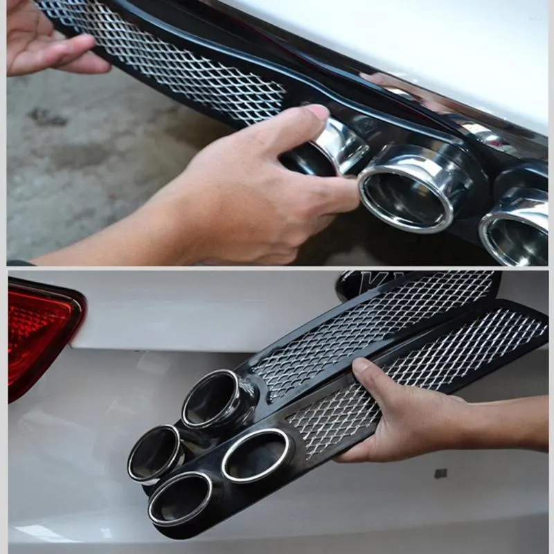 1Pair Universal Car Auto Styling Fake Decorative Vent Grid uitlaatdemperpijp