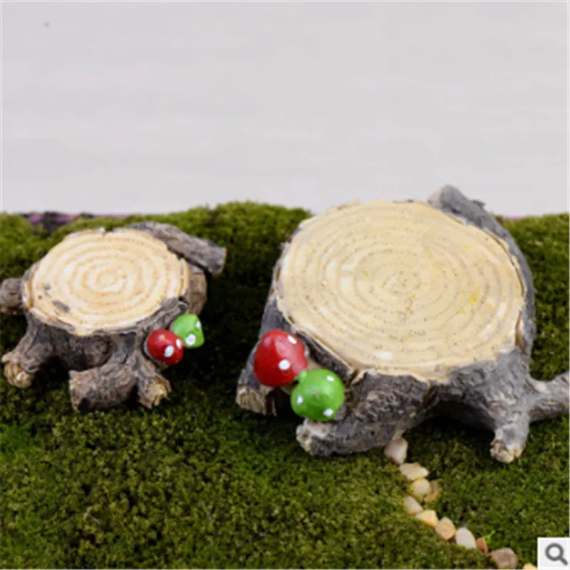 Decorative Objects Figurines 1Pc Mini Tree Stump Craft Figurine Cute Miniature Garden DIY Ornaments Fairy Home Decoration Accessories Random Color 230822