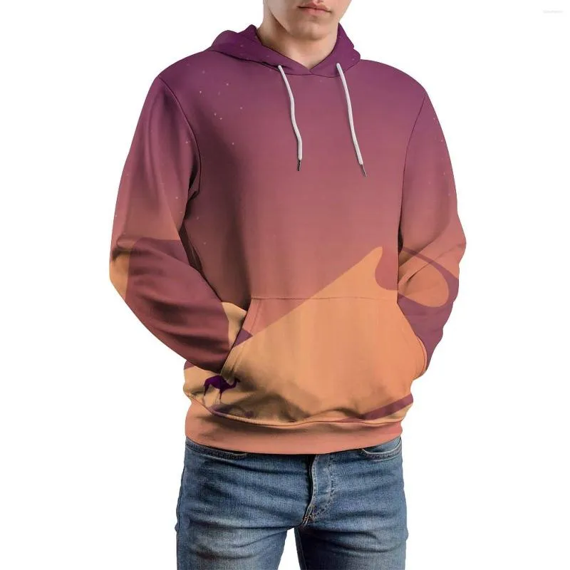 Con cappuccio maschile cammelli deserto cammelli stampato paesaggio sciolto con cappuccio casual unisex manica lunga felpe graziose personalizzate di grandi dimensioni 4xl 5xl