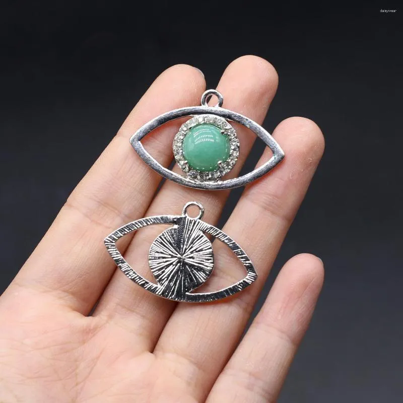Charms 2pcs/4pcs Pequenos pendentes aleatórios em forma de pedra natural em forma de olho para jóias que fabricam brincos de pulseira de colar de diy, acessórios