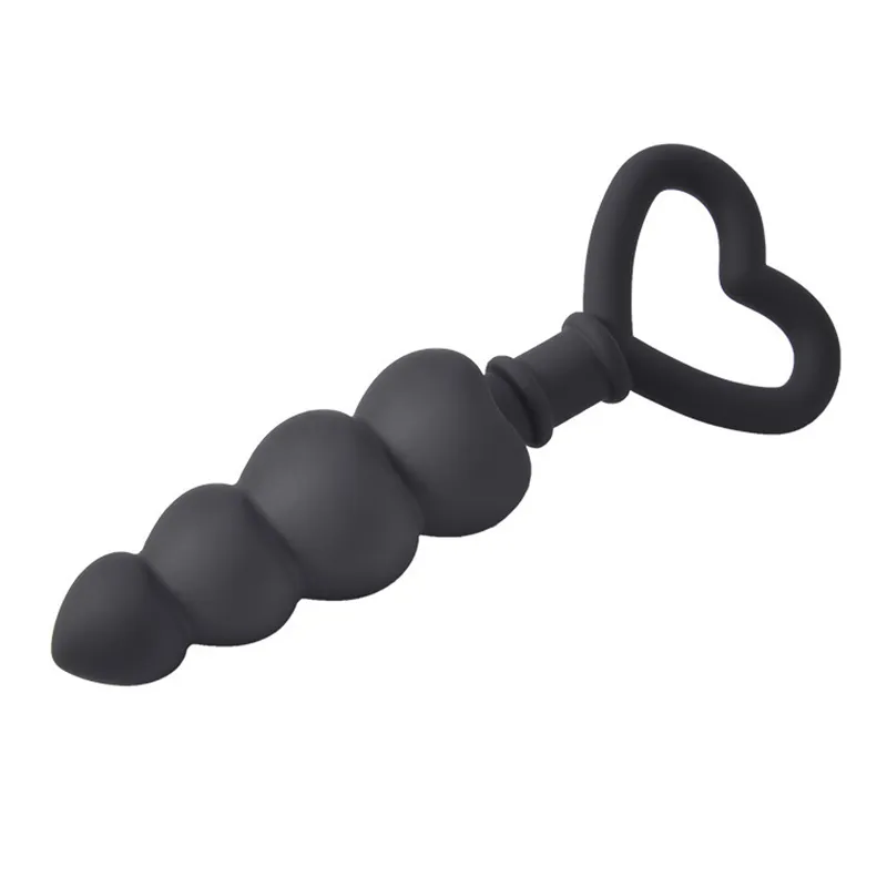 Silicone Heart Beads Soft Anal Plug Balls G-Spot Massager Stimulating Butt Plugs Adult Product_voghion.com