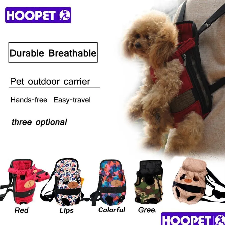 犬のキャリアフーピーファッションレッドカラートラベルバックパック通気性ペットバッグShoder Puppy Carrier253T Drop Delivice Home Garden Supplies OTKDR