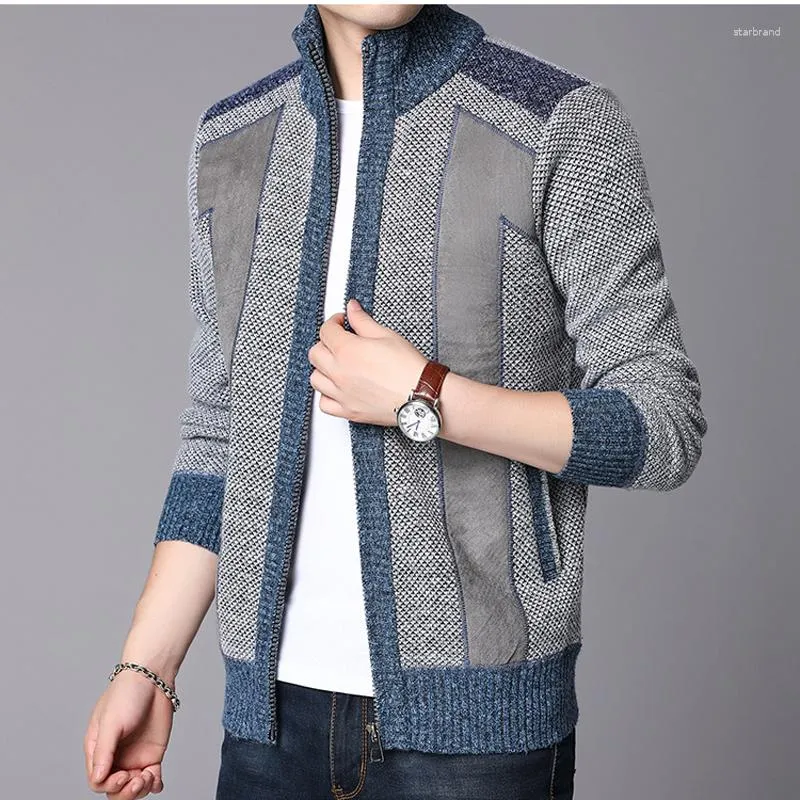 Chaquetas de hombre 2023, chaqueta de invierno, pulóver, suéteres de cuello alto, suéter informal para hombre, jerséis de punto ajustados, ropa de marca