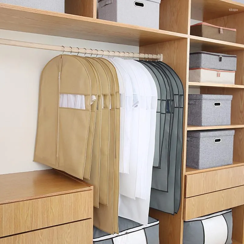 Hangers niet-geweven stoffen kleding Dust omkateklaag Pak Bescherming opbergtas garderobe organisator hanger huisbenodigdheden
