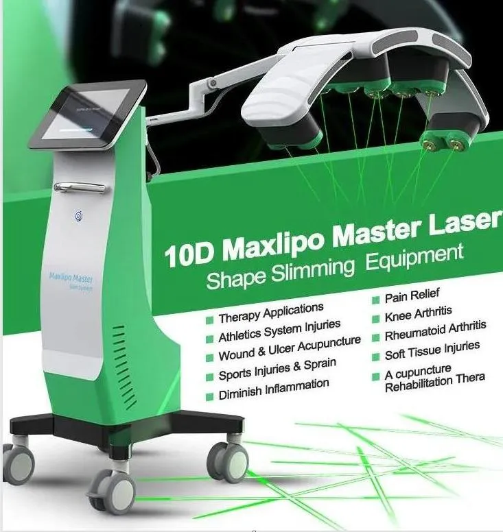 Alta qualidade Maxlipo Mestre que perda de peso Remoção de gordura Máquina de emagrecimento 10d Luzes verdes Laser frio Equipamento de beleza Lipo laser slim Máquina