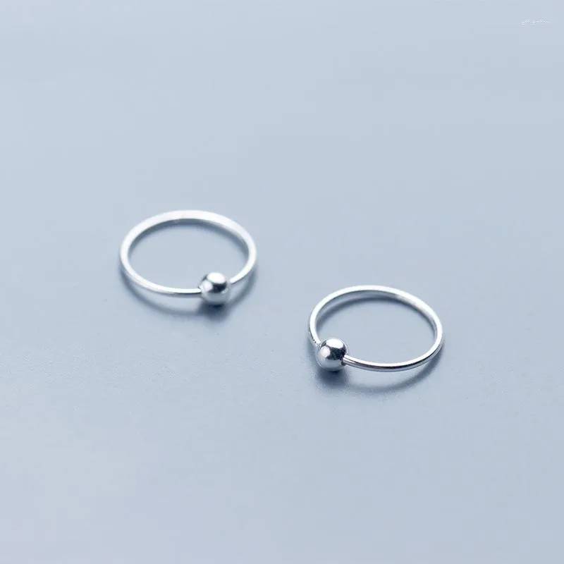 Boucles d'oreilles créoles en argent sterling 925 véritable ronde 10 mm 12 mm 14 mm pour les bijoux de mode pour hommes et femmes