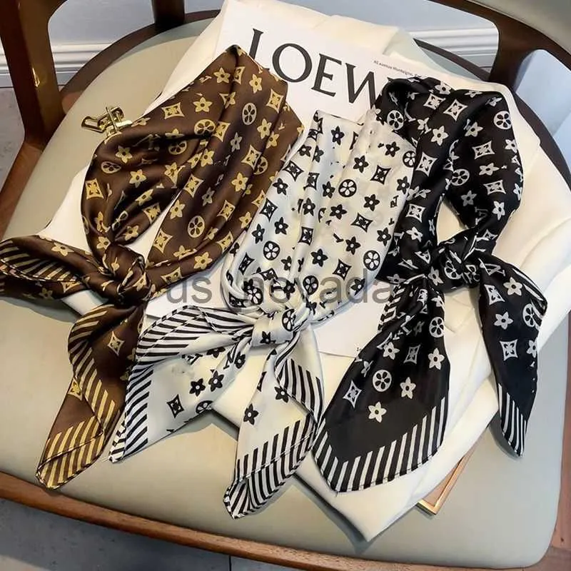 Шарфы шелковые шарфы головы дизайнер Женщины Легкие квадратные квадратные средства средней повязки Шаль