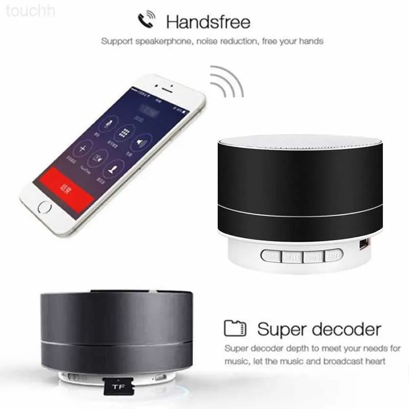 Portabla högtalare A10 Wireless Bluetooth Outdoor Subwoofer Mini Support TF Card U Disk FM Radio Music Y2212 L230822