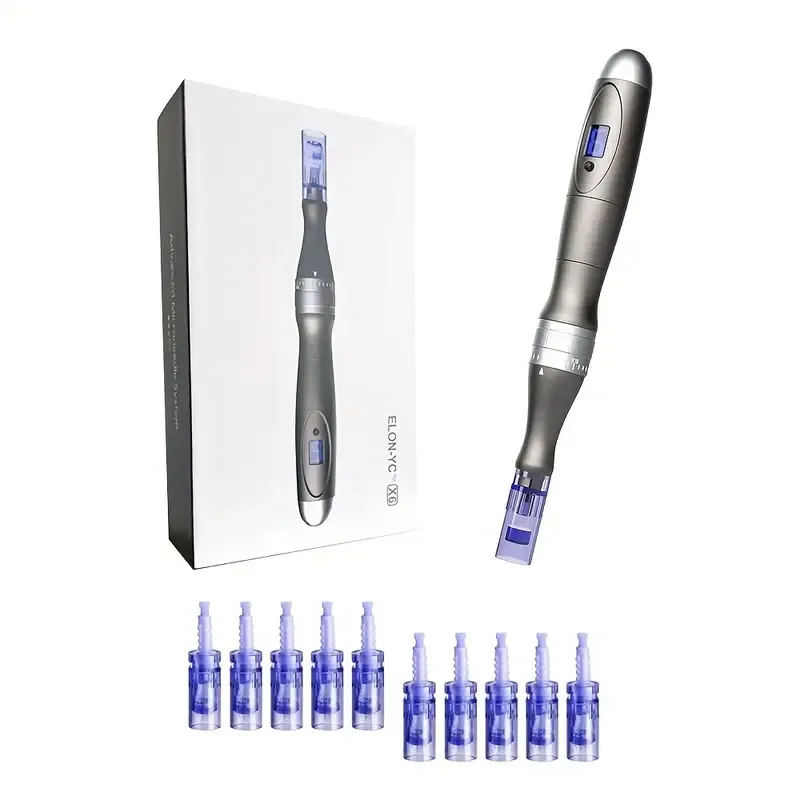 Onthaal een gladde, vlekkeloze huid met de professionele draadloze Dr. Derma Pen x6 - 10 cartridges inbegrepen!