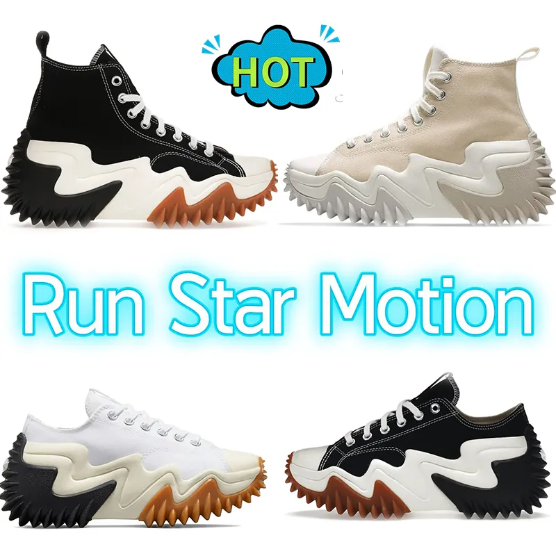 2023 konwersity platforma męskie buty zwykłe designerskie trampki Run Star Motion Hike But Hi White Black Gum Mem Women Taylors Buto