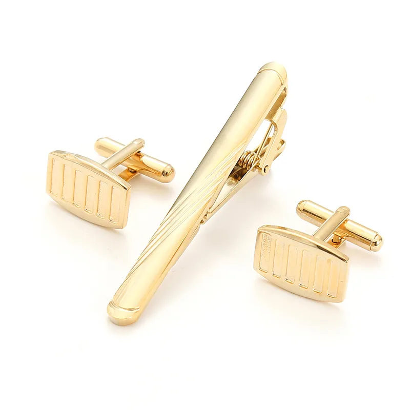 Klassigt Copper Tie Clip Cufflinks Set Gentleman Business Wedding Sleeve Cuff Music Design Accessory Gift