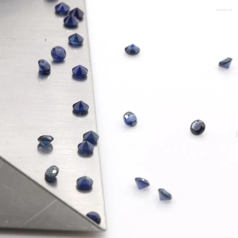 Loose Gemstones Summer Selling Factory Direct Sale Price Jewelry Making Stone Round Cut 1.9mm Natural Blue Sapphire