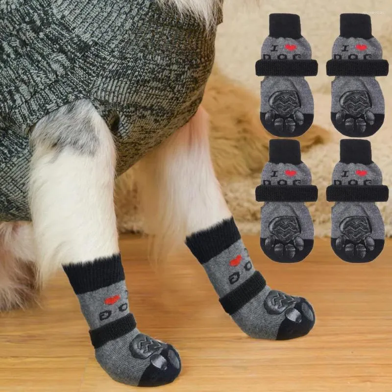 Dog Apparel 4Pcs Socks Soft Pet Comfortable Cat Non-slip Stocking Cotton Dogs Cats Protector Supplies