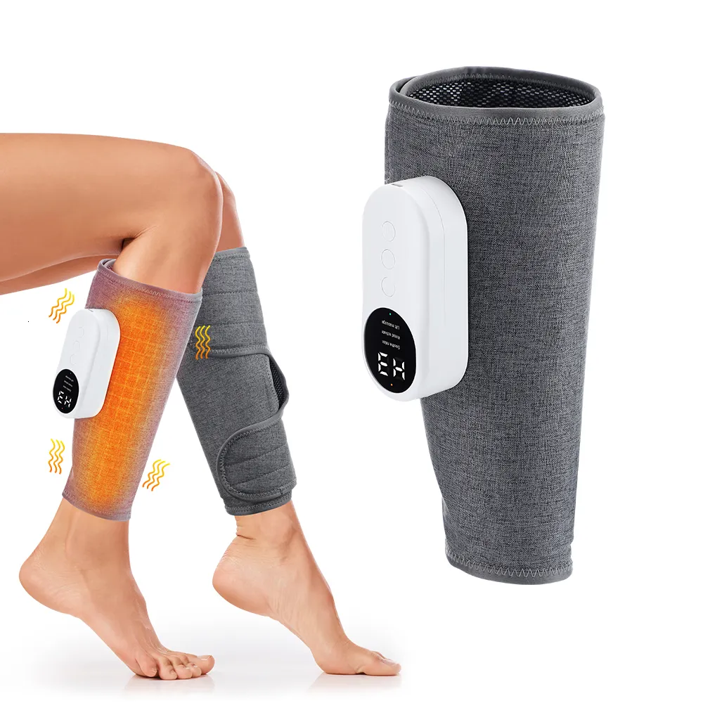 Leg Masseurs 1 paire électrique jambe Air Compression masseur chauffage appareil de Massage mollet muscle soulagement de la douleur pressothérapie traitement relaxant 230822