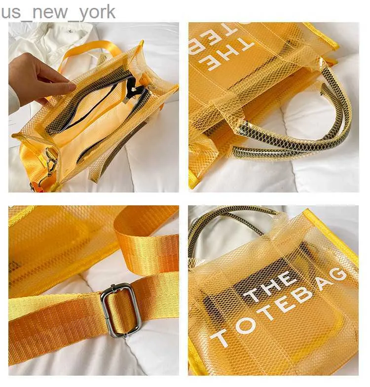 Clear PVC Tote Bag For Women Large Mesh Shoulder Purse Transparent Jelly Handbag Casual Beach Shopping Tote Designer 2024 Trend From Us new york 11.1 DHgate.Com