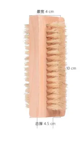 New Wood Nail Brush Two sided Natural Boar Bristles Wooden Manicure Nail Brush SPA Dual Surface Brush Hand Cleansing Brushes 10CM