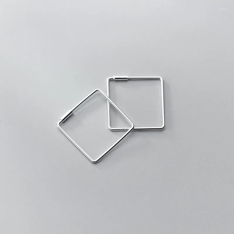 Hoop Earrings 925 Sterling Silver Square Triangle Trend For Women Student Children's Classic Style Charm Jewelry