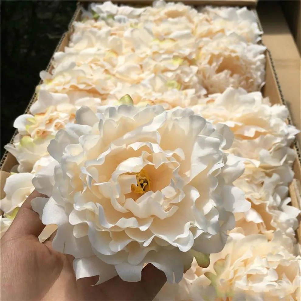 50PCS High Quality Silk Peony Flower Heads Wedding Party Decoration Artificial Simulation Silk Peony Camellia Rose Flower Wedding 2760