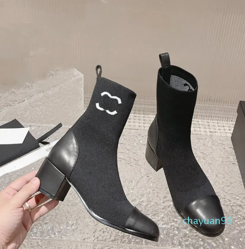 Luxury Designer Sock Boots Women Ankle Booties Winter Leather Boot From 102 81 DHgate