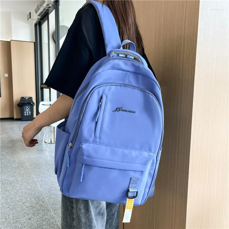 School Bags Women Backpack Canvas Female Schoolbag Minimalism College Students For Teenager Girls Portable Travel Backbag 2023