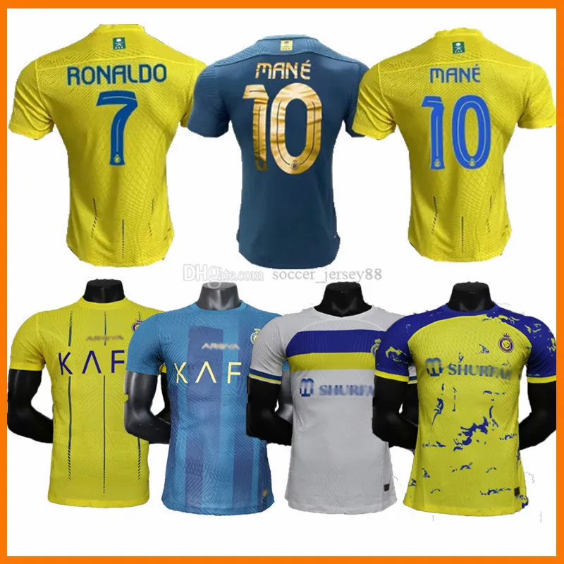 23 24 Al Nassr FC Soccer Jerseys Ronaldo 2023 2024 Casa Amarelo Away Mane Gonzalo Martinez Talisca Fã de Jogador