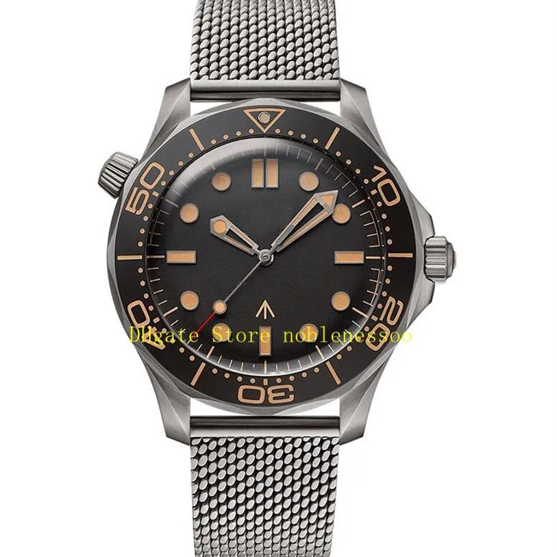 Men's 007 Automatisk klocka Real Po Men Black Dial No Time to Die 300m 42mm rostfritt stålarmband EXPRIFICA317V