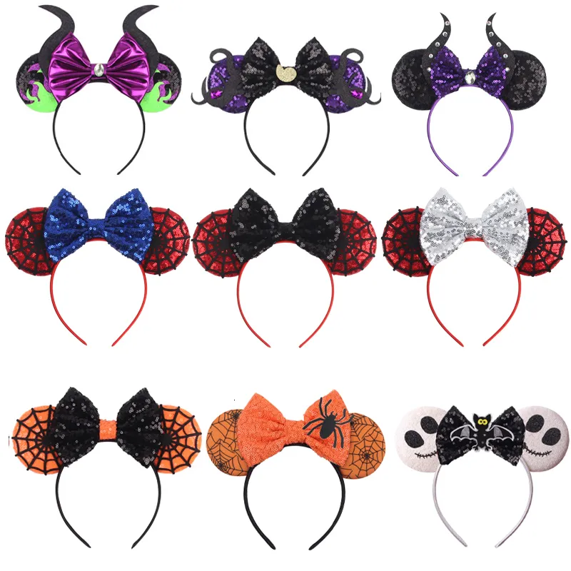 Hair Accessories 10PcsLot Halloween Spiderweb Mouse Ears Headband Kids Adult Festival Cosplay Hairband Girls DIY Hair Accessories Wholesales 230821