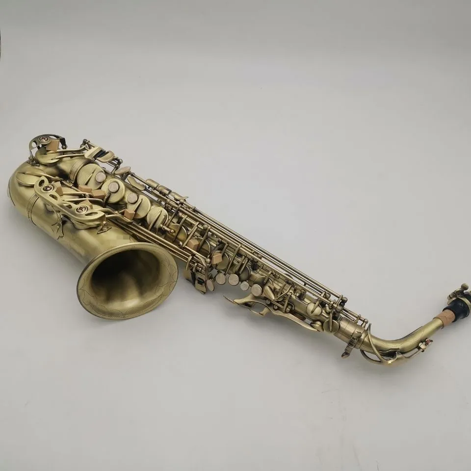 Retro Classic Mark VI Original Structure Upgrade Double Rib Alto Saxophone Antique Copper Frosted Craft Professional Sax