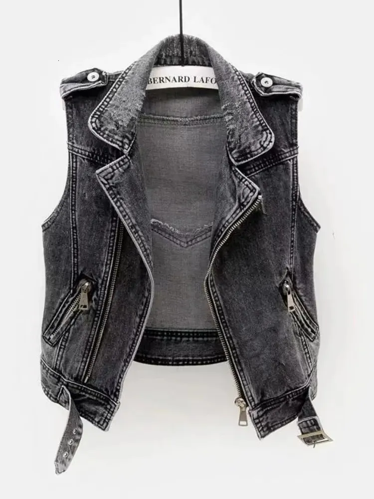 Gray Cowboy Womens Denim Waistcoat With Hole For Men And Women Sleeveless Denim Vest For Spring And Autumn Ripped Short Jacket For Girls Available In 5XL Style 230822 From Deng04 13.71 DHgate.Com