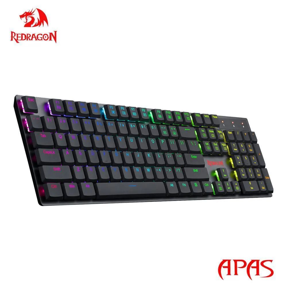 Teclados Redragon APAS K535KB RGB USB Mini Slim Ultrathin projetado