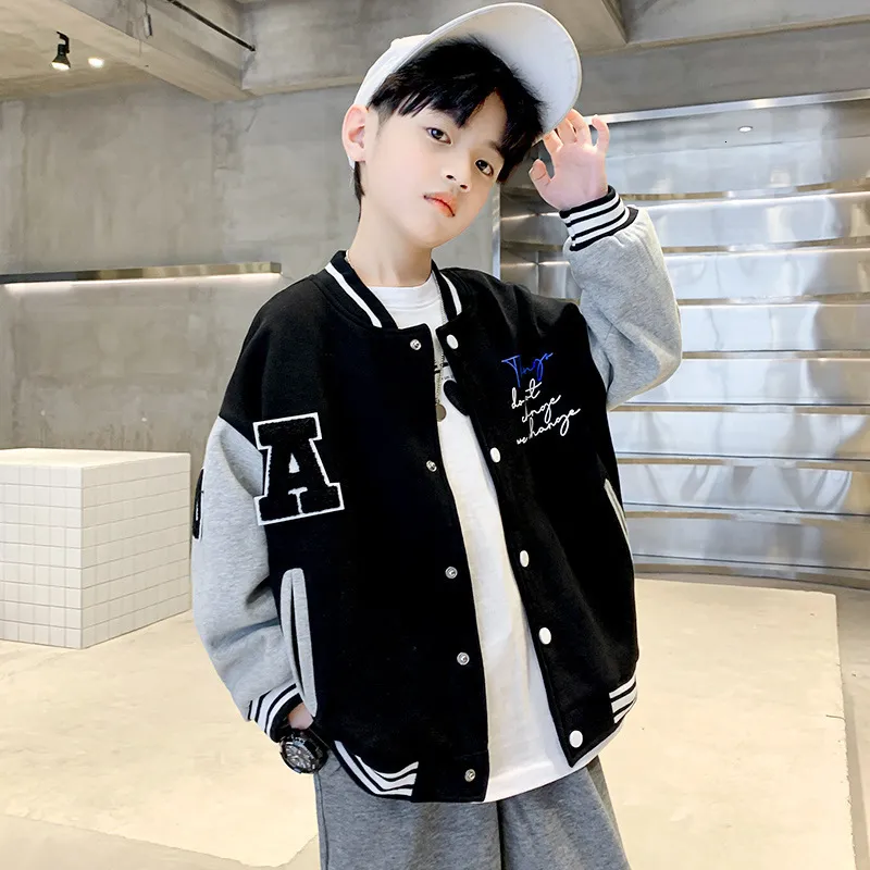 Veste Décontractée Imprimée Pour Enfant - Style Baseball, Capuche, Légère, Pour Printemps/automne (polyester)