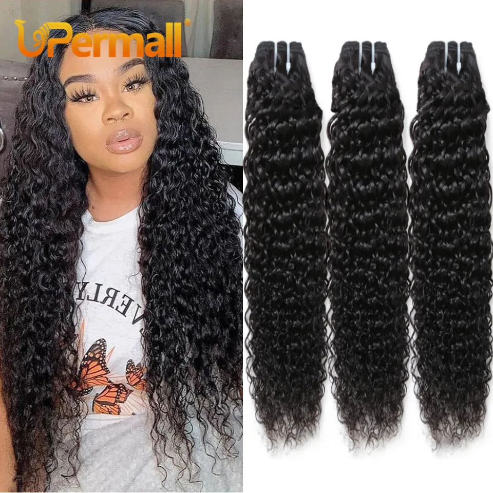 Perruques en dentelle Upermall doux Jerry bouclés armure de cheveux humains 134 offres groupées en vente 30 pouces 100% brésilien Remy Kinky couleur naturelle 230821