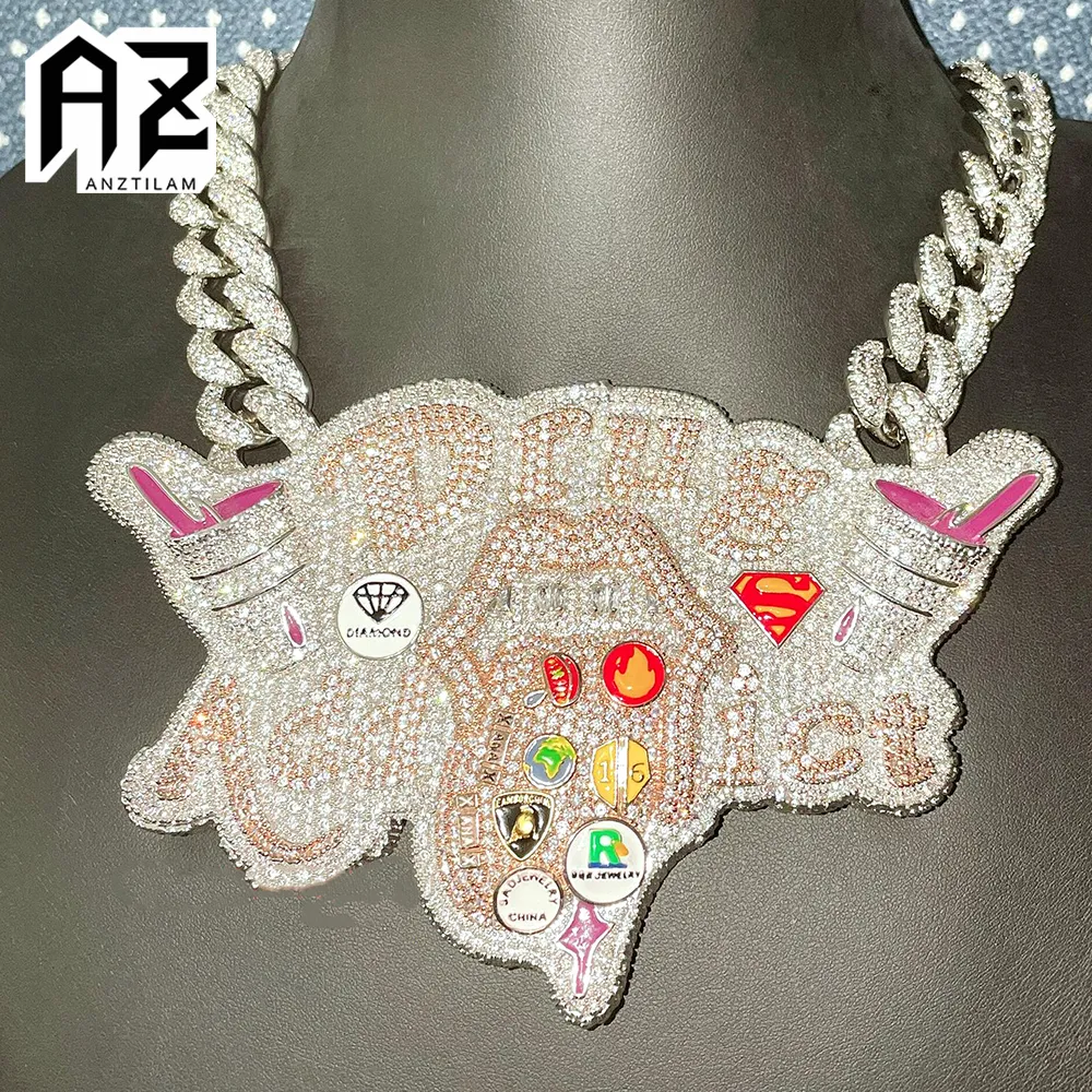 Strands Strings Hip Hop Custom Pendants Necklace Iced Out AAA Zircon Bling Goth Jewelry DIY personal Gift 230822